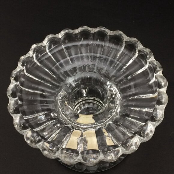 2 Clear Glass Partylite Pedestal Base Candle Holders  For 2 Sizes Taper Pillar - Picture 12 of 14